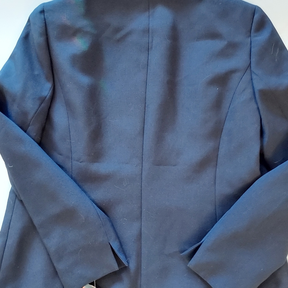 NEW EVAN PICONE BLACK LABEL NAVY WHITE TRIMMED BLAZER Size 6 - Picture 3 of 4